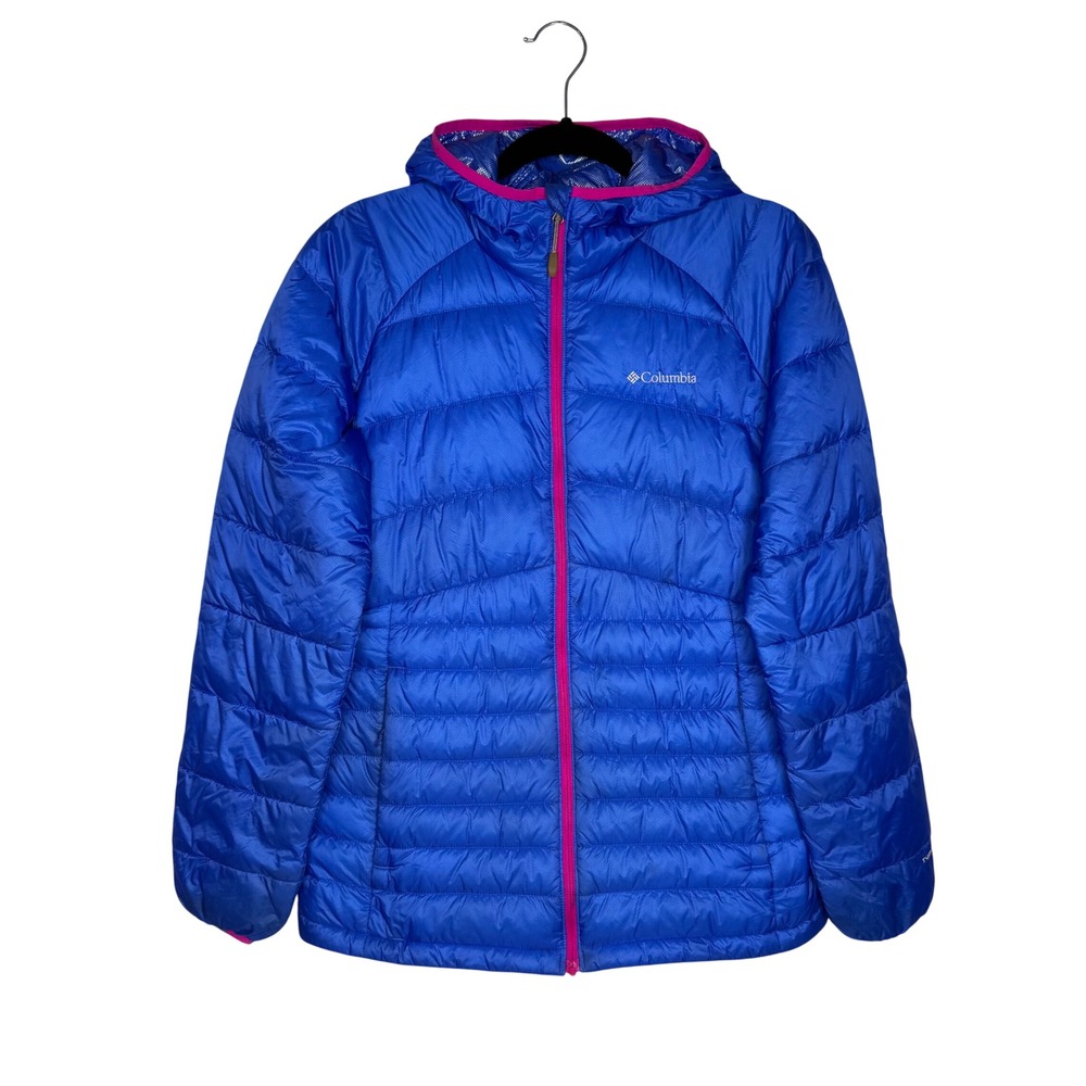 Columbia Womens Omni-Heat 890TD Blue Packable Hooded Puffer Jacket Blue Sz S